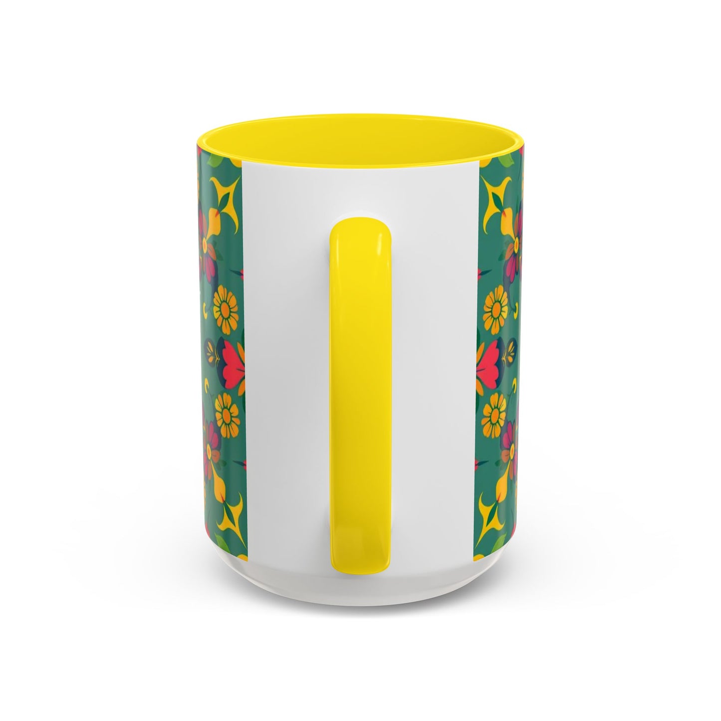 Accent Coffee Mug, Sagittarius, Zodiac. Flower Pattern, (11, 15oz)