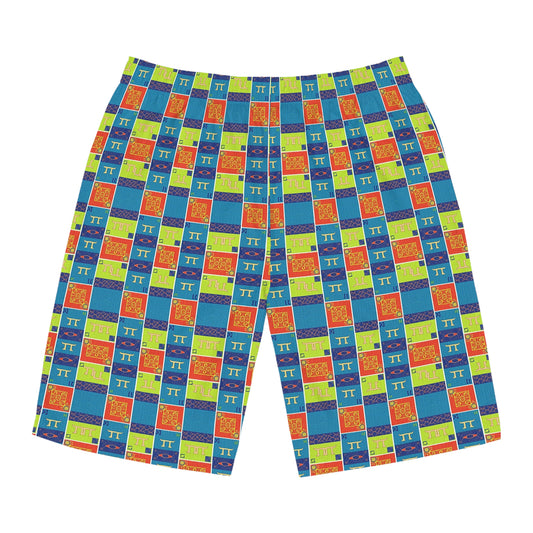 Men's Board Shorts, (AOP), Gemini, Zodiac v2, Shape Pattern
