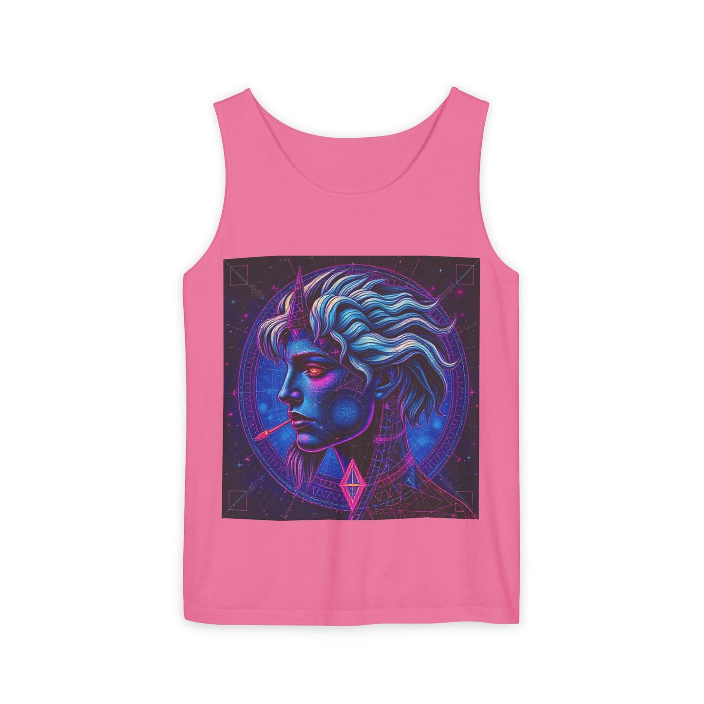 Unisex Garment-Dyed, Tank Top, Gemini, Pop Art v1, 100% US cotton