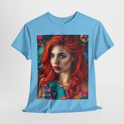 Unisex Heavy Cotton T-Shirt, Aquarius, Zodiac v1, Sexy Art