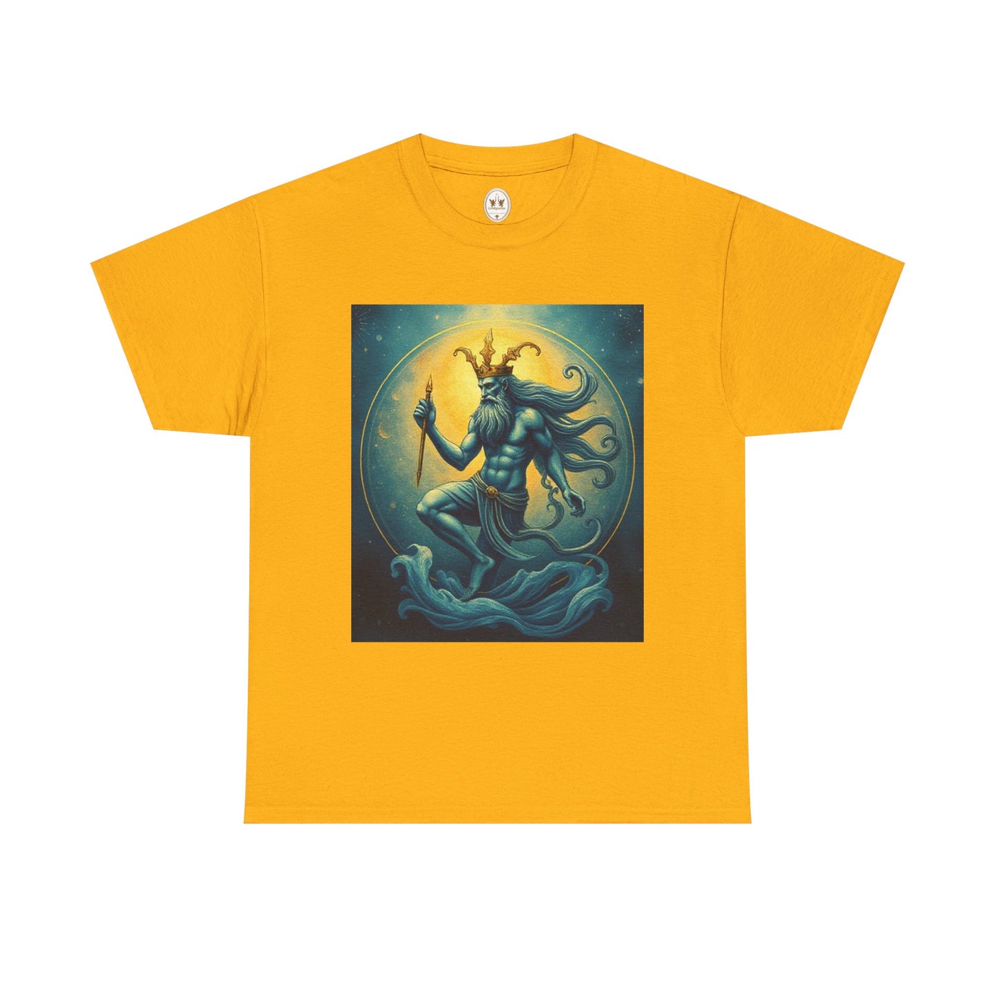 Unisex Heavy Cotton T-Shirt, Aquarius God, Zodiac Design