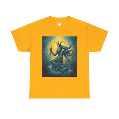 Unisex Heavy Cotton T-Shirt, Aquarius God, Zodiac Design