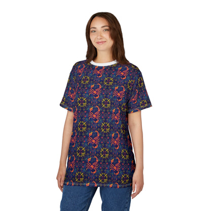 Unisex Cut & Sew T-Shirt, AOP, Scorpio, Zodiac v1, Pattern