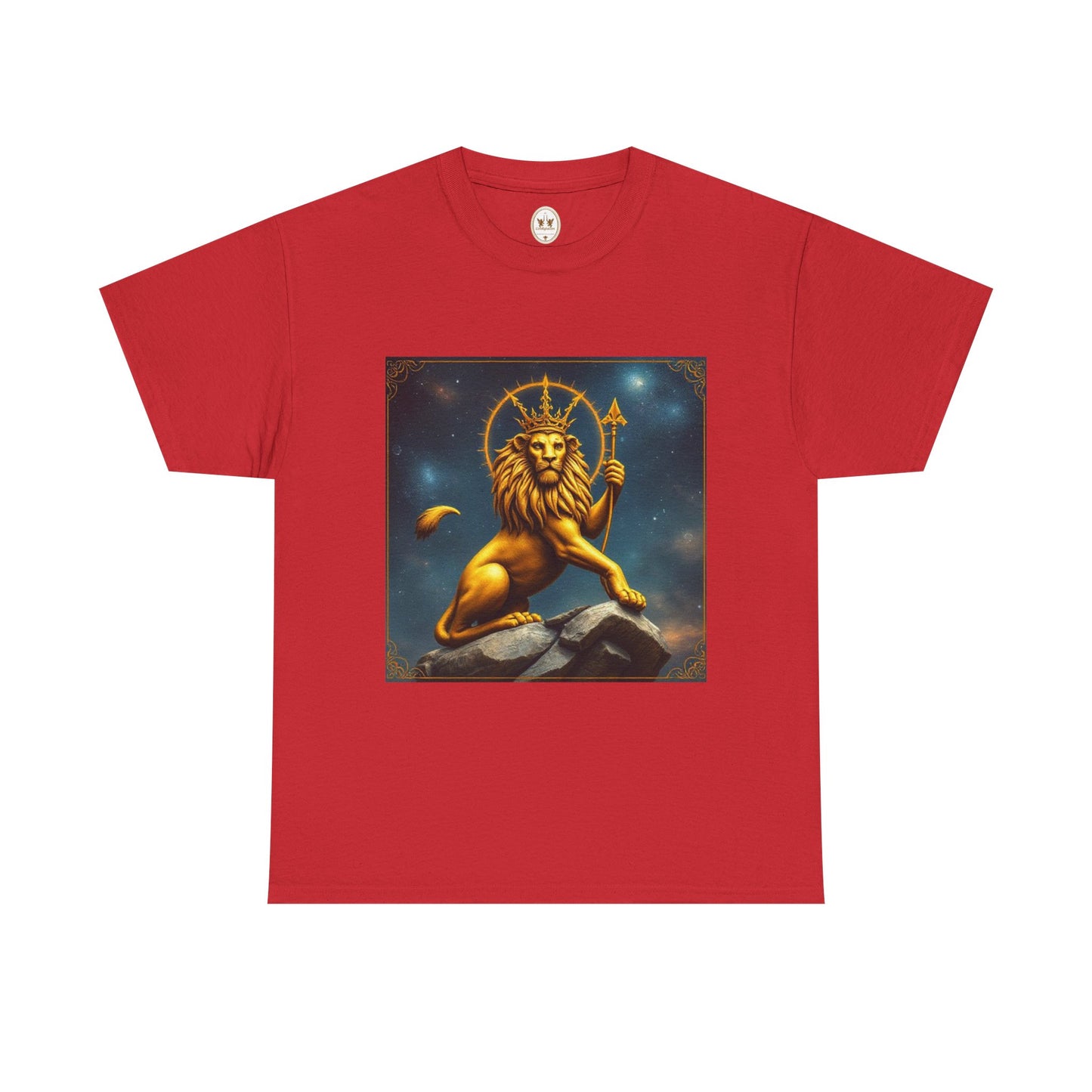 Unisex Heavy Cotton T-Shirt, King of Lions, Leo Zodiac Design