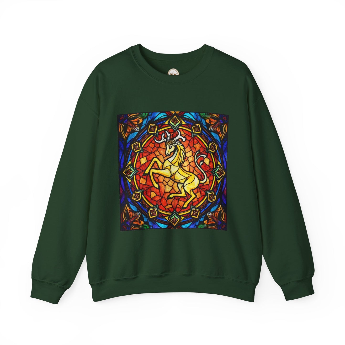 Unisex Heavy Blend™ Crewneck Sweatshirt, Glass 1, Capricorn Zodiac Design