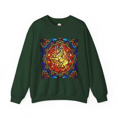 Unisex Heavy Blend™ Crewneck Sweatshirt, Glass 1, Capricorn Zodiac Design