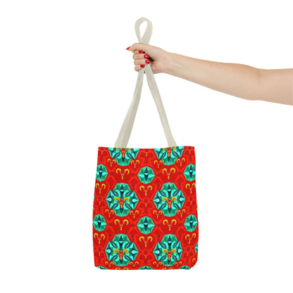 Tote Bag (AOP), Aries, Zodiac v1, Jewel Pattern