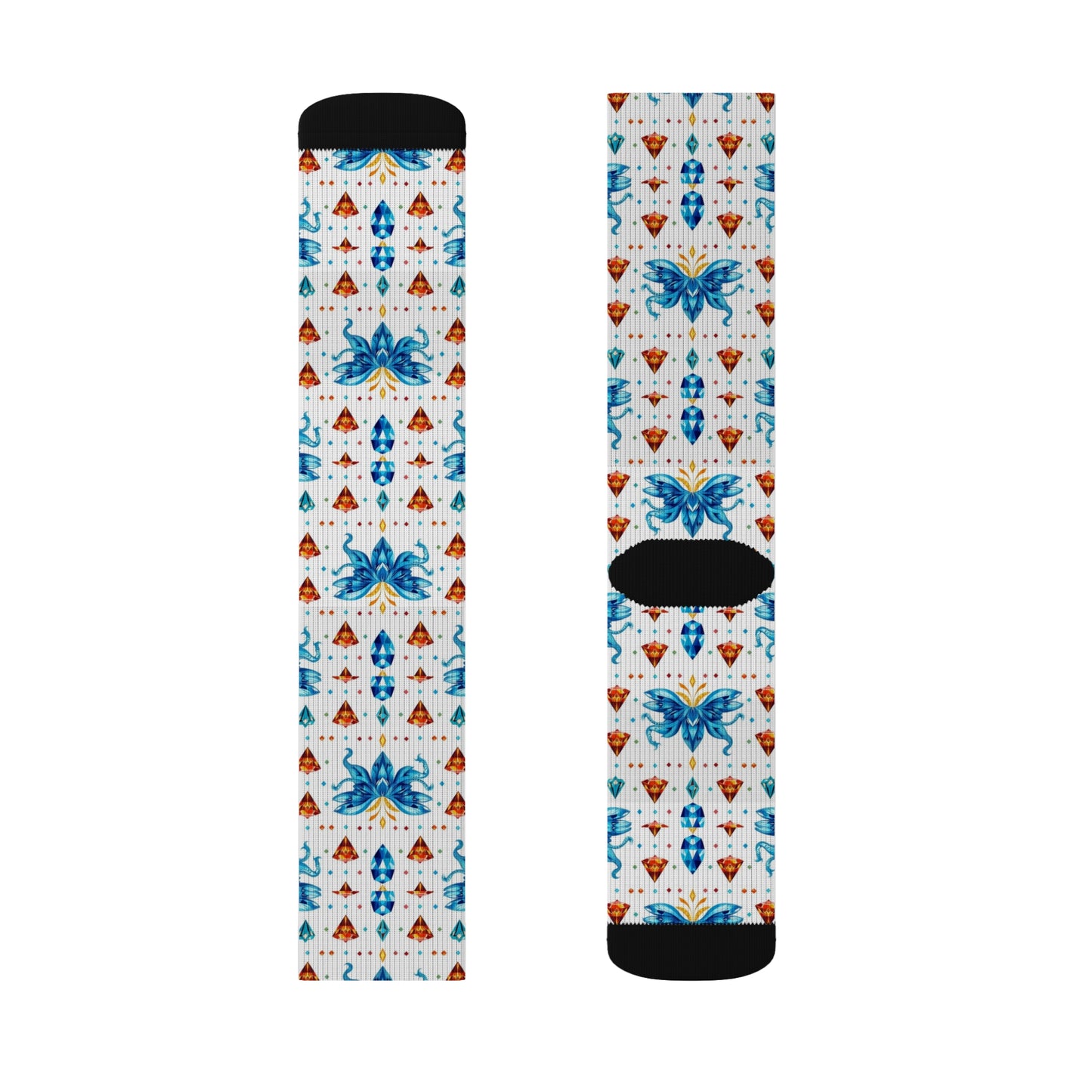 Sublimation Socks, Aquarius, Zodiac v1, Jewel Pattern