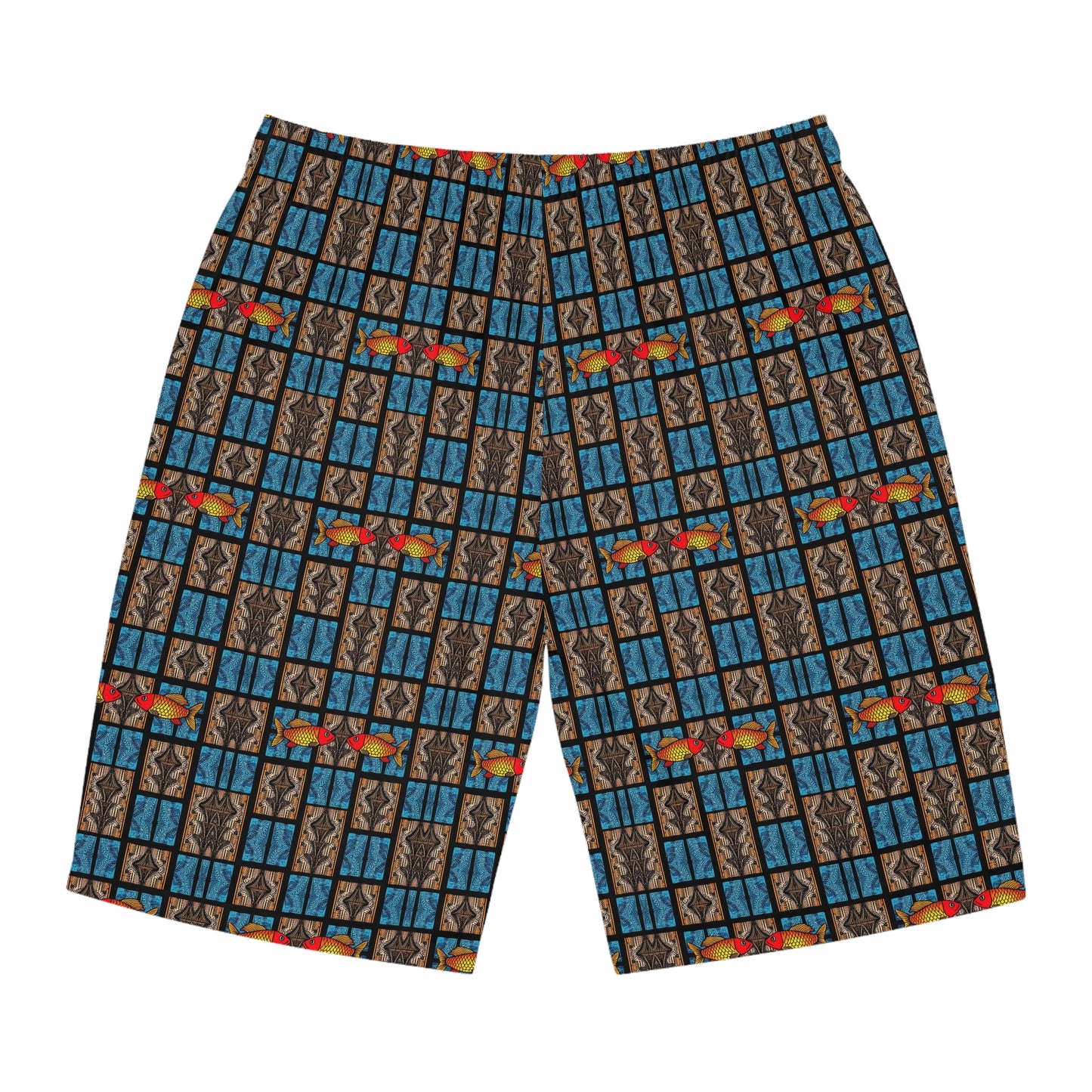 Men's Board Shorts, (AOP), Pisces, Zodiac v2, Shape Pattern