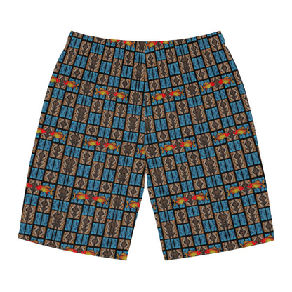 Men's Board Shorts, (AOP), Pisces, Zodiac v2, Shape Pattern