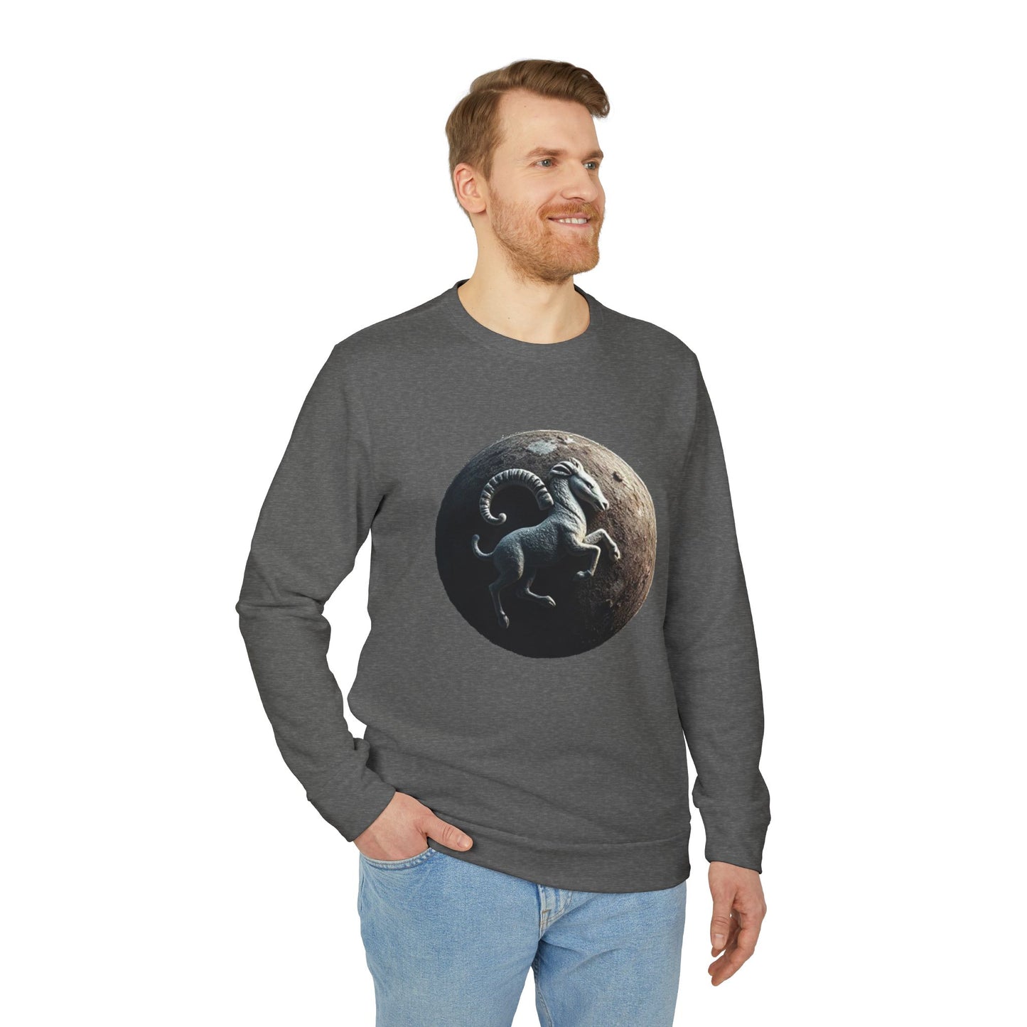 Adidas, Unisex Fleece Crewneck Sweatshirt, Aries, Planet Animal, Zodiac