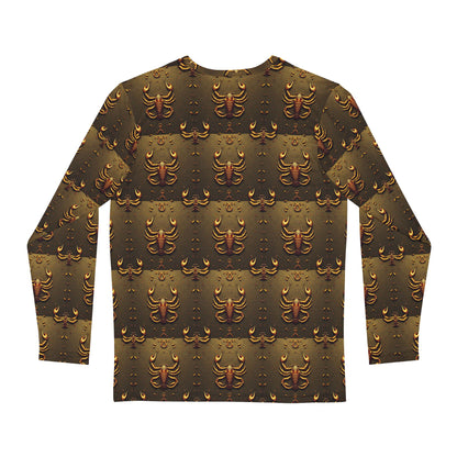 Men's Long Sleeve Shirt, (AOP), Scorpio, Zodiac v1, Pattern