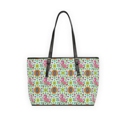 Leather Shoulder Bag, Aquarius, Zodiac v1, Flower Pattern