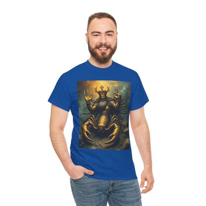 Unisex Heavy Cotton T-Shirt, Desert Scorpio King v1, Zodiac Design