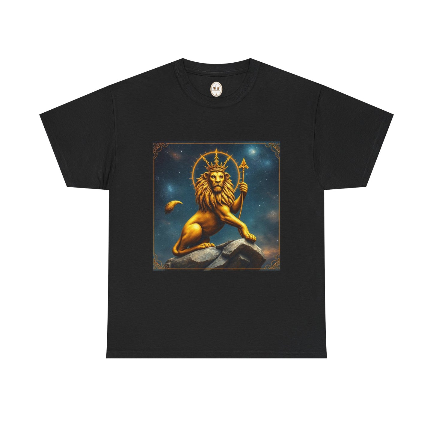 Unisex Heavy Cotton T-Shirt, King of Lions, Leo Zodiac Design