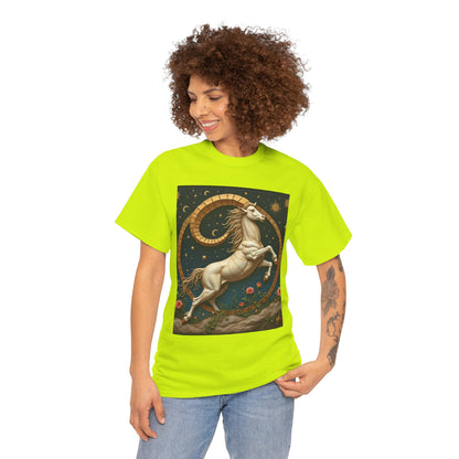 Unisex Heavy Cotton T-Shirt, Aries Animal 1v, Zodiac Design