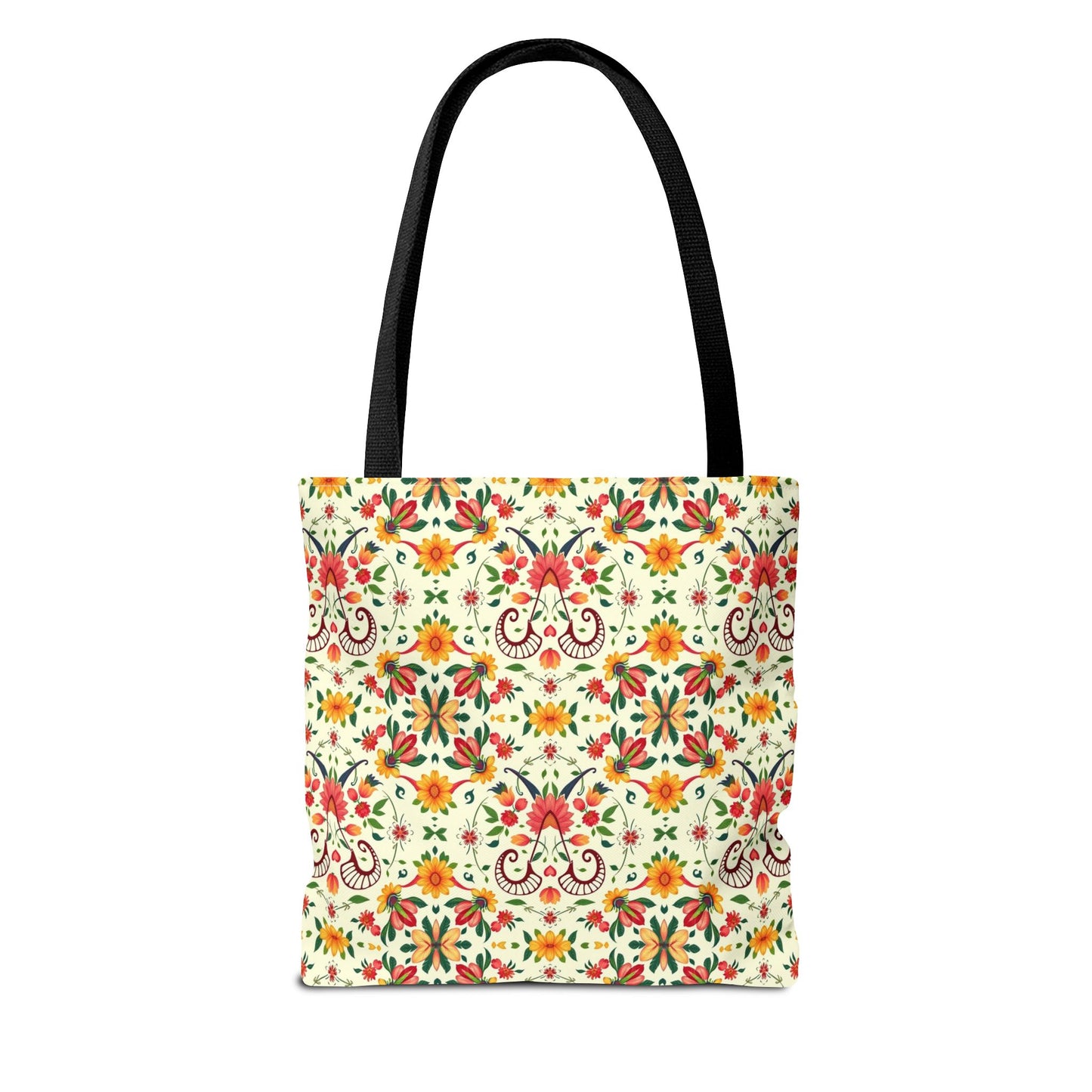 Tote Bag (AOP), Aries, Zodiac v2, Flower Pattern