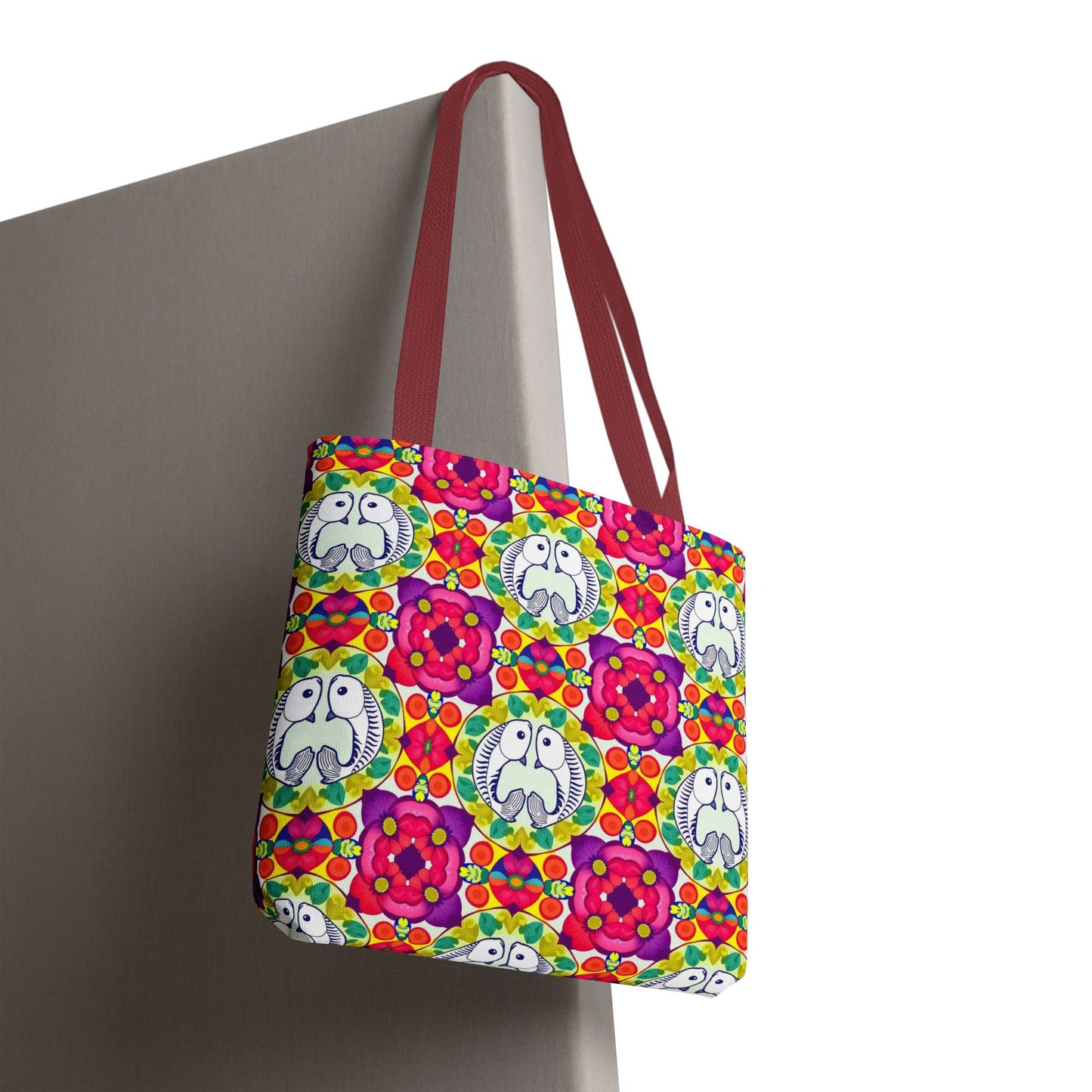 Tote Bag, (AOP), Pisces, Zodiac v4, Flower Pattern