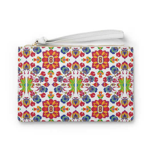 Clutch Bag, Libra, Zodiac v4, Flower Pattern