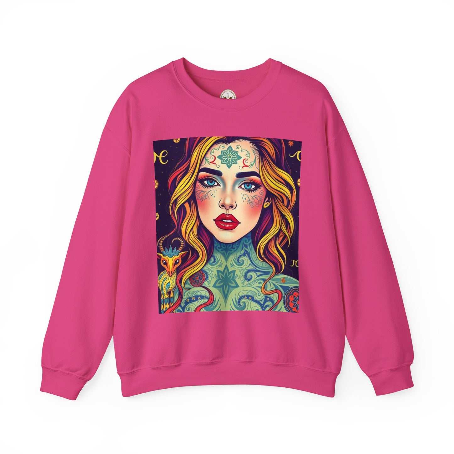 Unisex Heavy Blend™ Crewneck Sweatshirt, Aquarius, Zodiac, Sexy Pattern