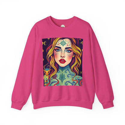 Unisex Heavy Blend™ Crewneck Sweatshirt, Aquarius, Zodiac, Sexy Pattern