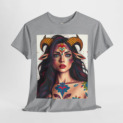 Unisex Heavy Cotton T-Shirt, Taurus, Zodiac v1, Sexy Art