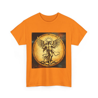 Unisex Heavy Cotton T-Shirt, Twin Angel v1, Gemini Zodiac Design