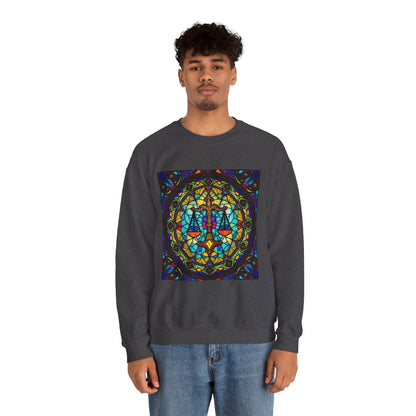 Unisex Heavy Blend™ Crewneck Sweatshirt, Glass, Libra Zodiac Design
