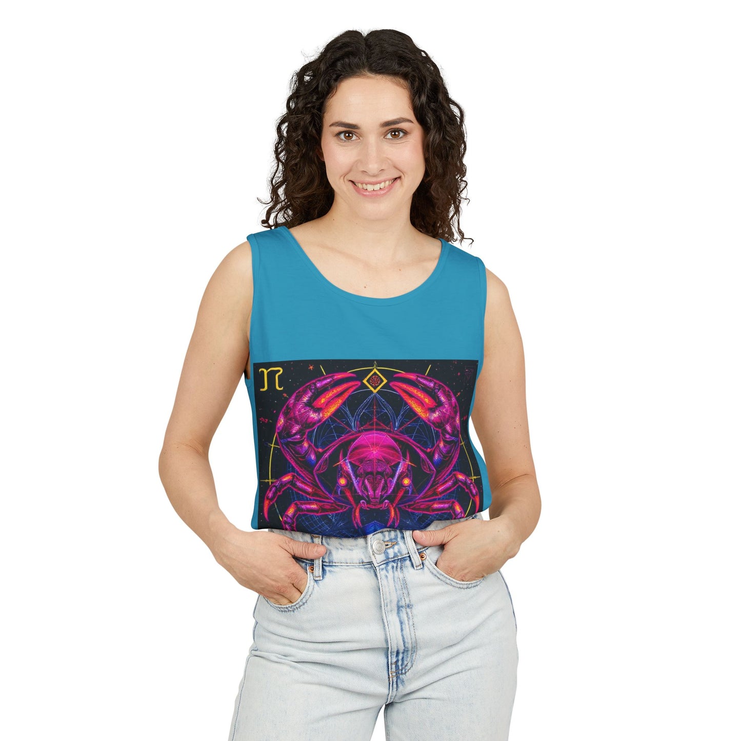 Unisex Garment-Dyed, Tank Top, Cancer, Pop Art, 100% US cotton