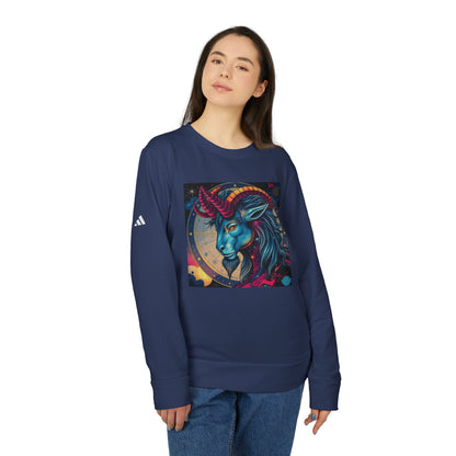 Adidas, Unisex Fleece Crewneck Sweatshirt, Capricorn, Pop Art v1, Zodiac