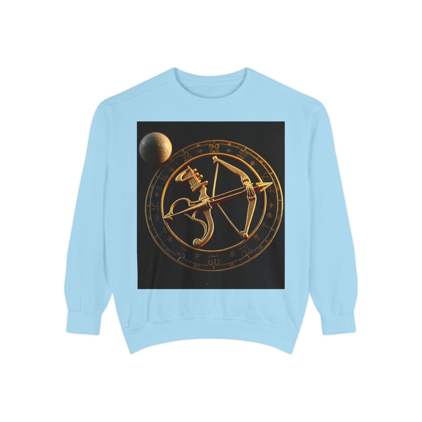 Garment-Dyed Sweatshirt, Unisex, Space Symbol Design, Sagittarius