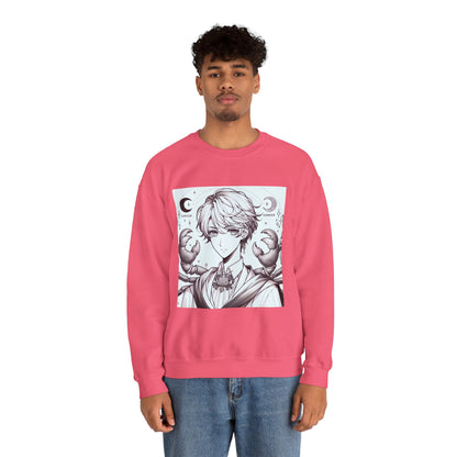 Unisex Heavy Blend™ Crewneck Sweatshirt,Two Moon, Cancer Zodiac Design