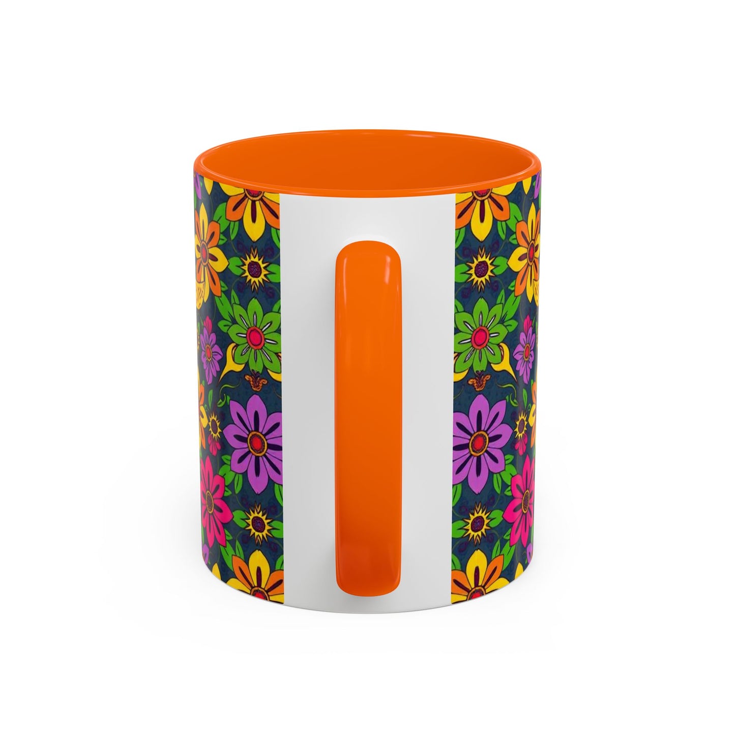 Accent Coffee Mug, Gemini, Zodiac v3, Flower Pattern, (11, 15oz)