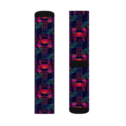 Sublimation Socks, Cancer, Zodiac v1, Shapes Pattern
