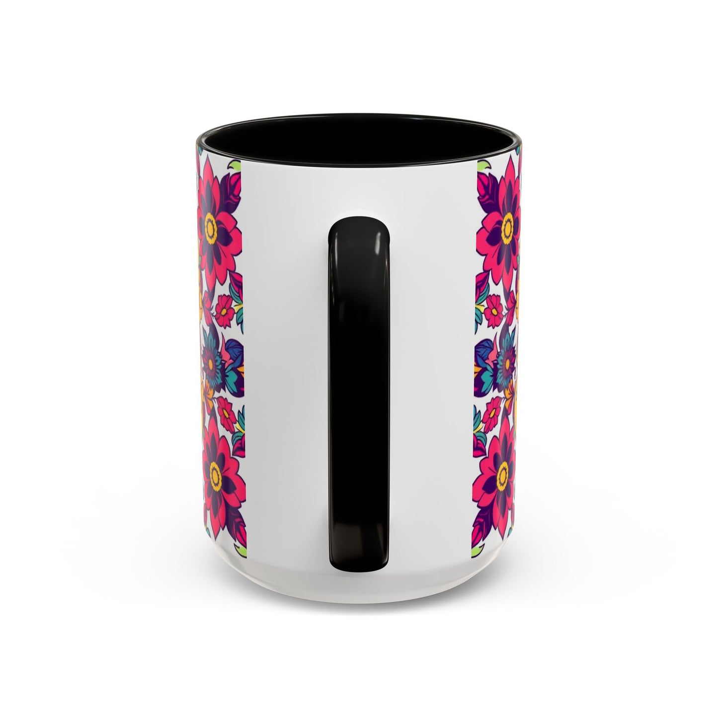 Accent Coffee Mug, Scorpio, Zodiac v2. Flower Pattern, (11, 15oz)