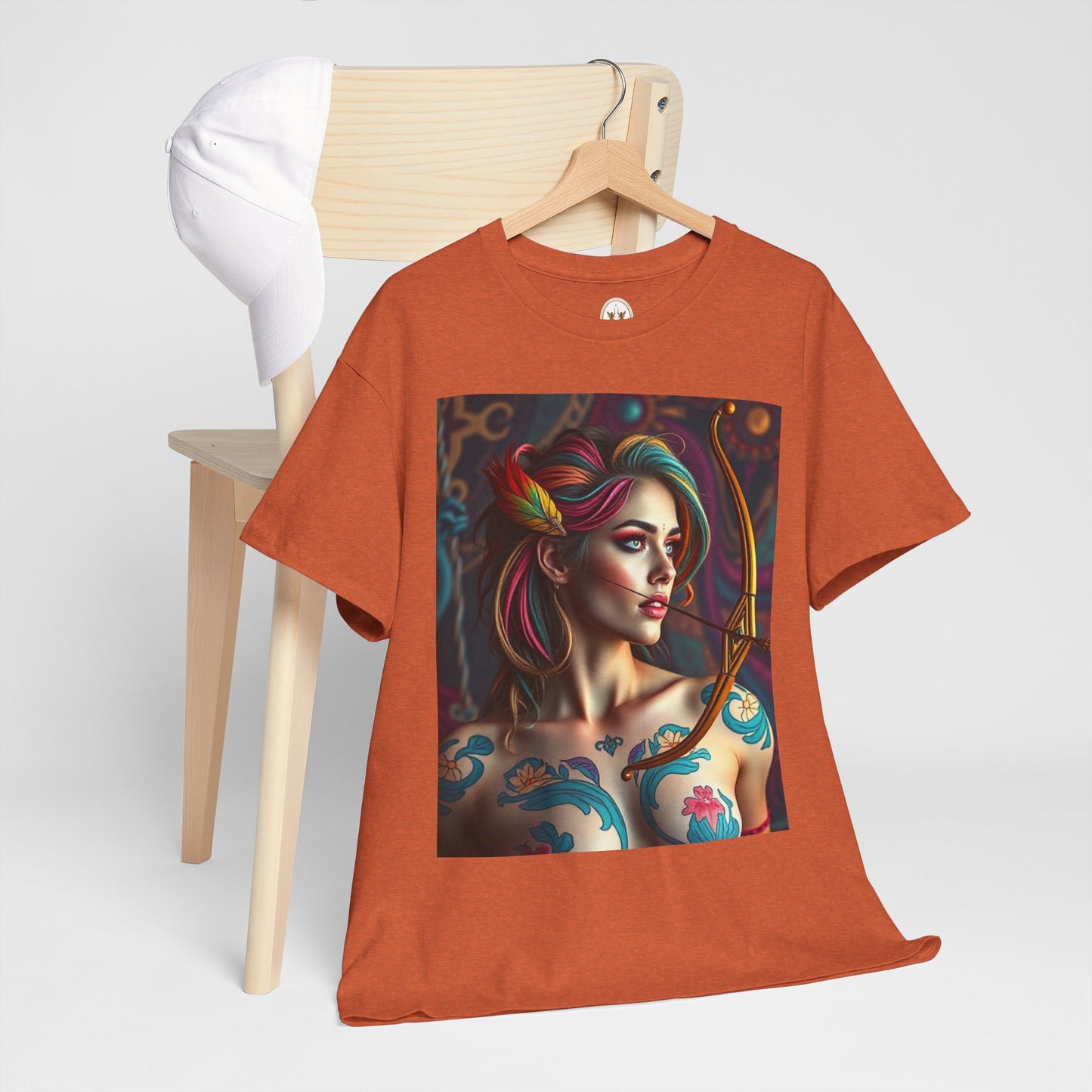 Unisex Heavy Cotton T-Shirt, Sagittarius, Zodiac v1, Sexy Art