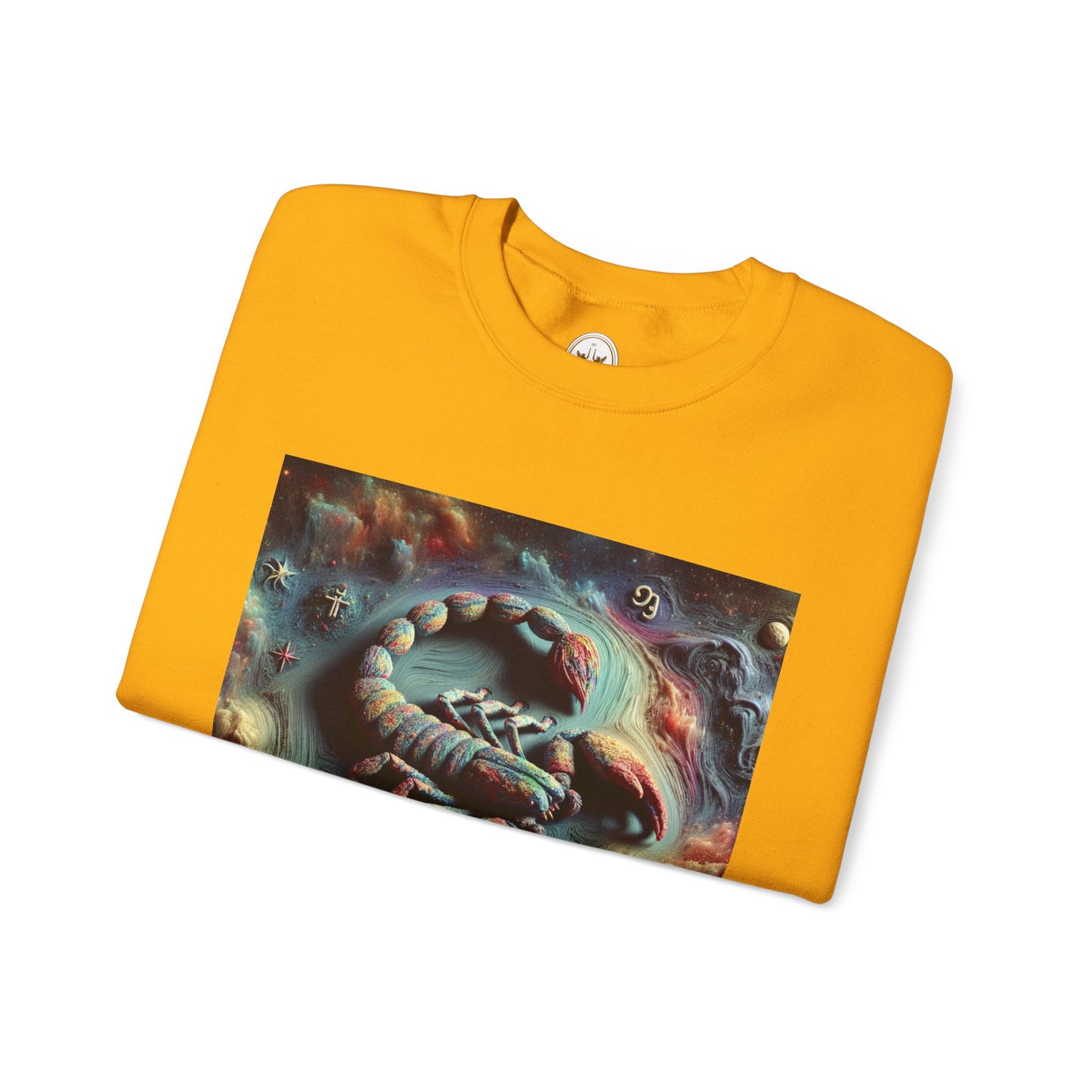 Unisex Heavy Blend™ Crewneck Sweatshirt, Trippy Mist Scorpion, Scorpio Zodiac Design