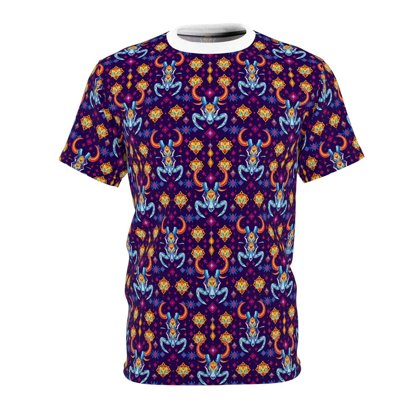 Unisex Cut & Sew T-Shirt, (AOP), Taurus, Zodiac v4, Jewels Pattern