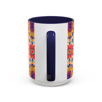 Accent Coffee Mug, Leo, Zodiac, Flower Pattern, (11, 15oz)