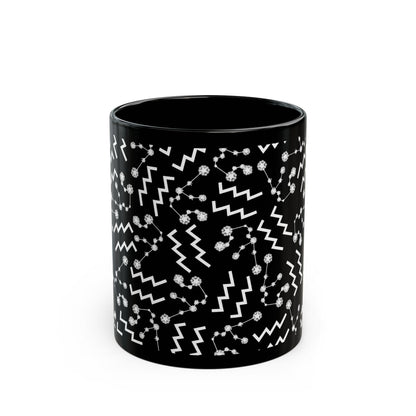 Zodiac 11oz Black Mug Aquarius Zodiac Sign