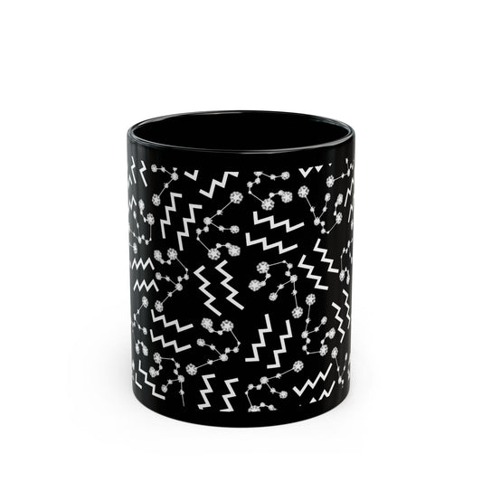 Zodiac 11oz Black Mug Aquarius Zodiac Sign