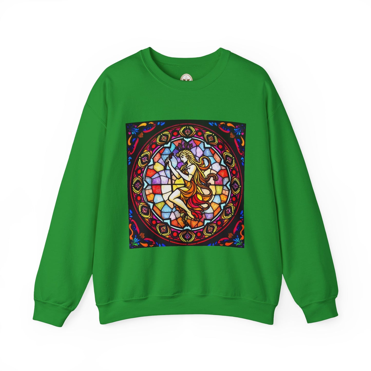 Unisex Heavy Blend™ Crewneck Sweatshirt, Glass, Virgo Zodiac Design