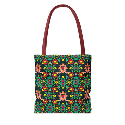 Tote Bag, (AOP), Aquarius, Zodiac v1, Flower Pattern