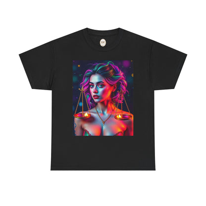 Unisex Heavy Cotton T-Shirt, Libra, Zodiac v3, Sexy Art