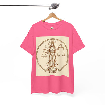 Unisex Heavy Cotton T-Shirt, Libra Goddess v1, Zodiac Design