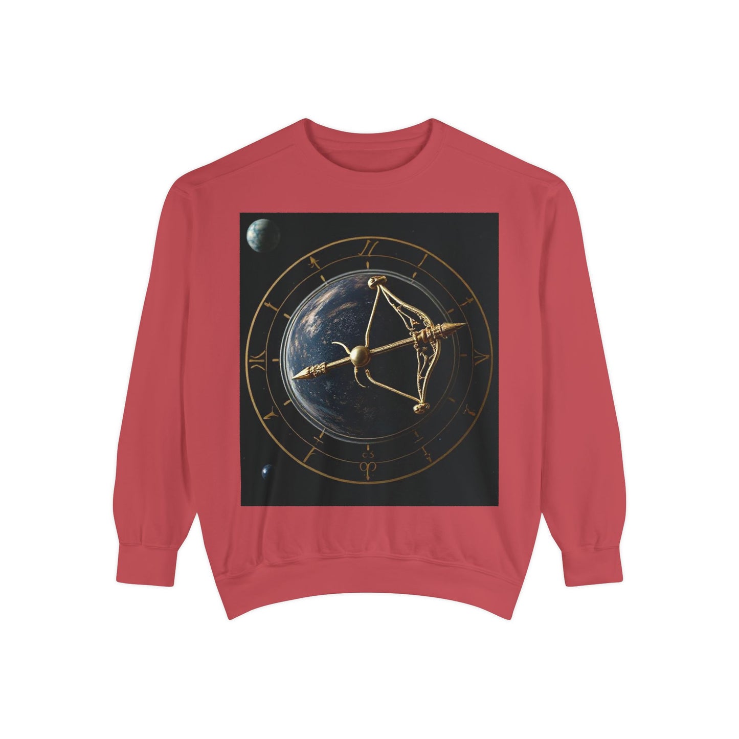 Garment-Dyed Sweatshirt, Unisex, Space Symbol Design v1, Sagittarius