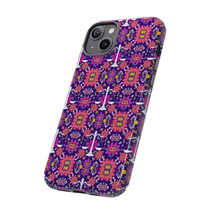 Tough Cases, Libra, Zodiac v4, Flower Pattern