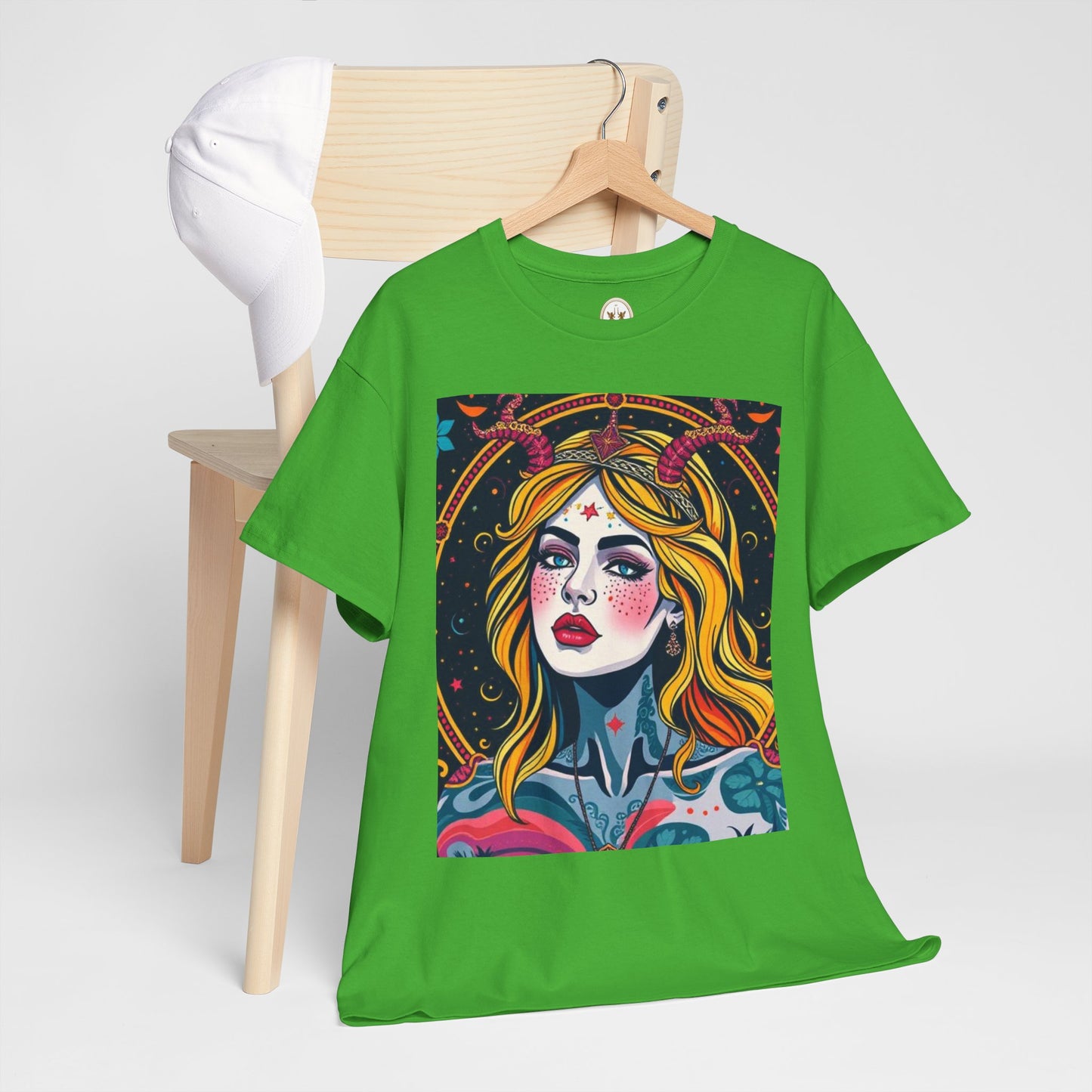 Unisex Heavy Cotton T-Shirt, Virgo, Zodiac v2, Sexy Art