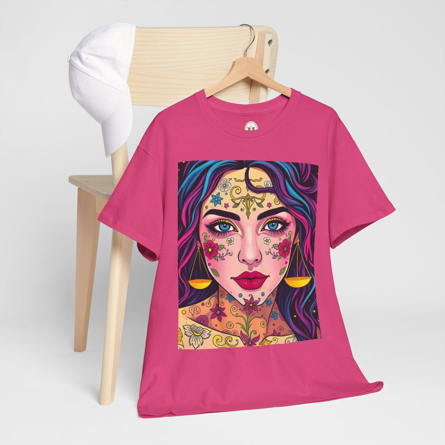 Unisex Heavy Cotton T-Shirt, Libra, Zodiac v4, Sexy Art