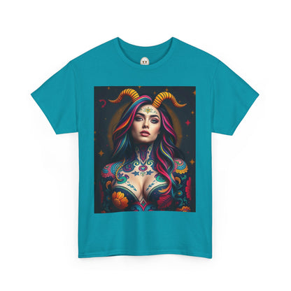 Unisex Heavy Cotton T-Shirt, Capricorn, Zodiac, Sexy Art